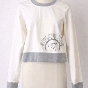 Boston Proper White and Gray Sweatshirt